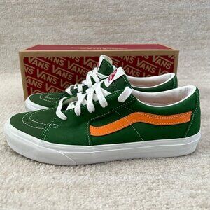 Vans Authentic Sk8-Low Green Leather Sneakers Shoes 9.5